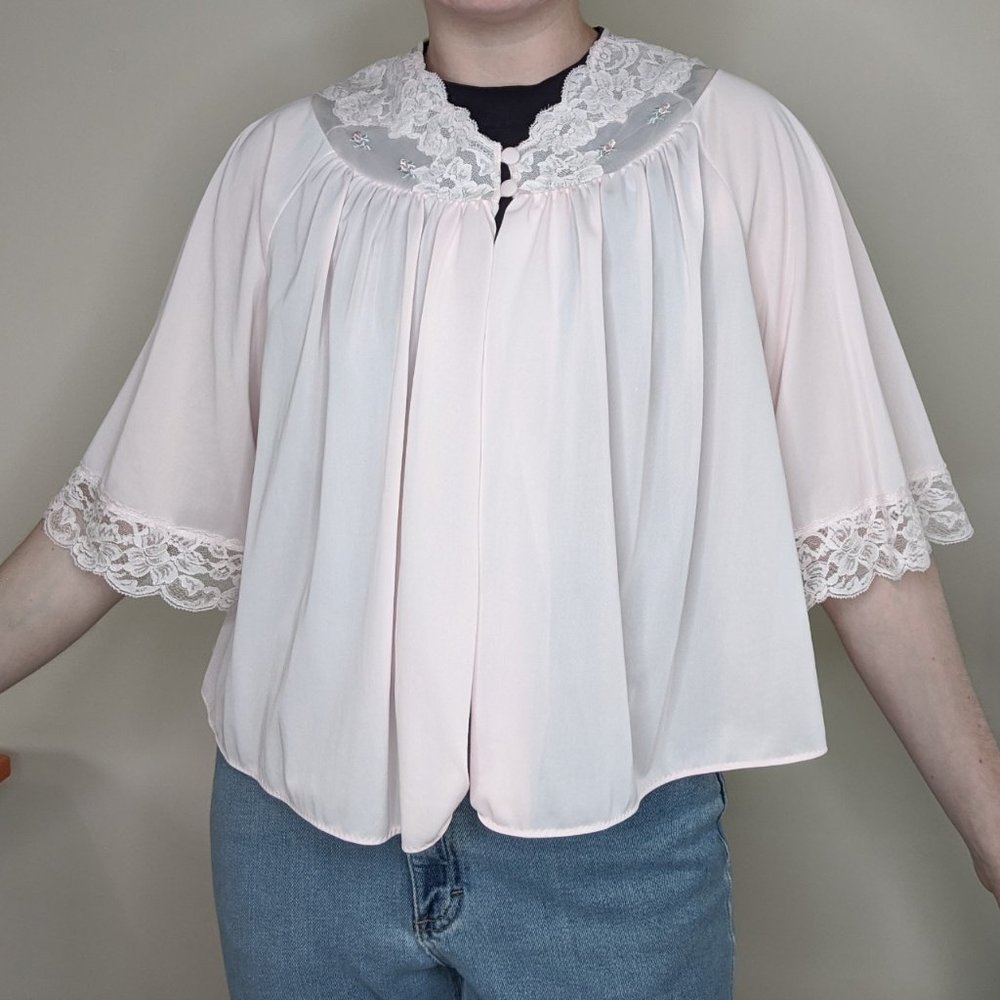 Silky Pale Pink Vintage Babydoll Lolita Capelet